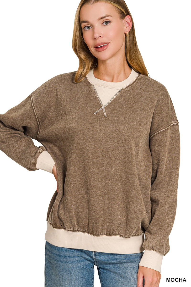 Two Tone Sweatshirt-Mocha