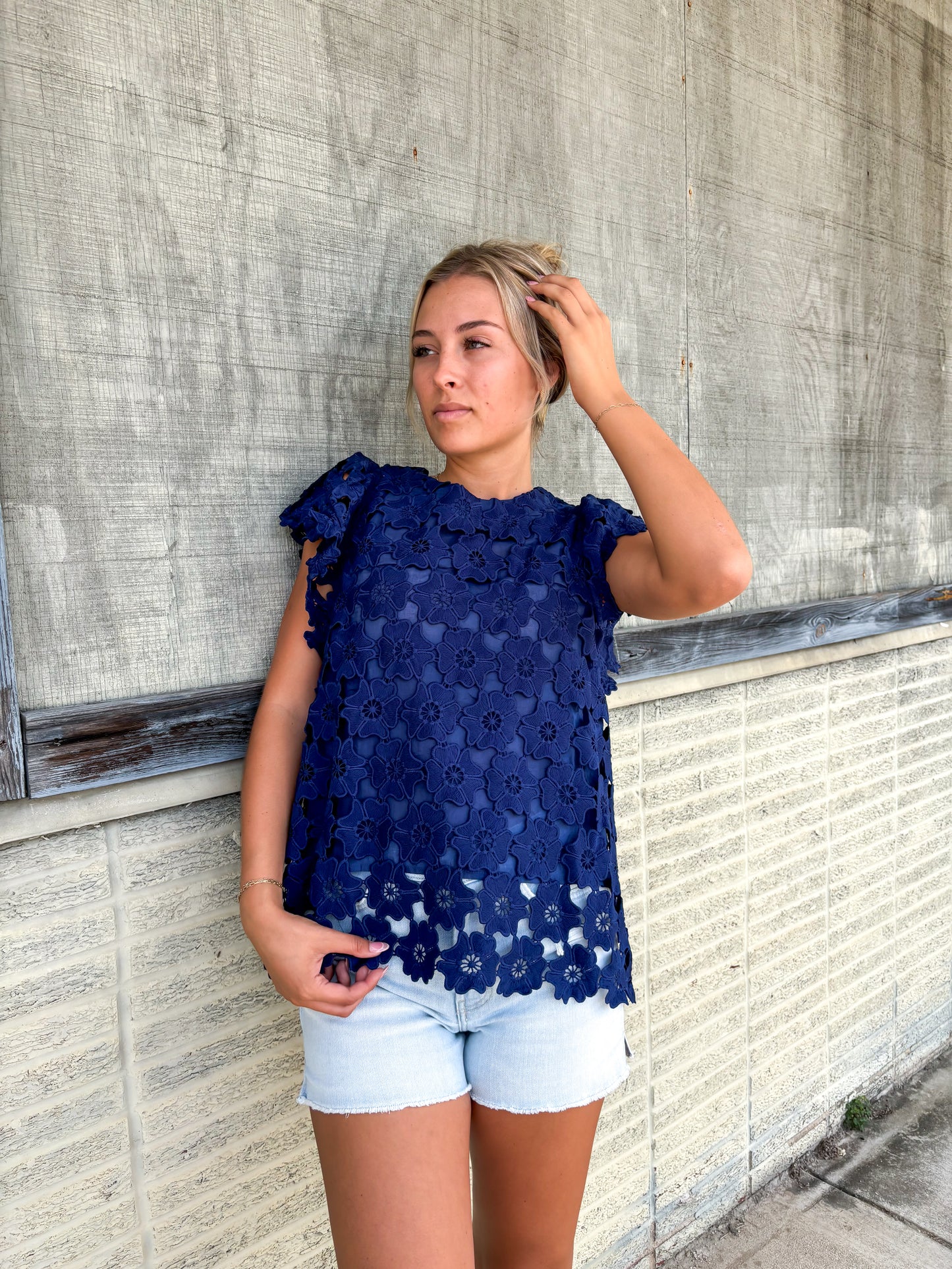 Umgee Flower Lace Navy Too