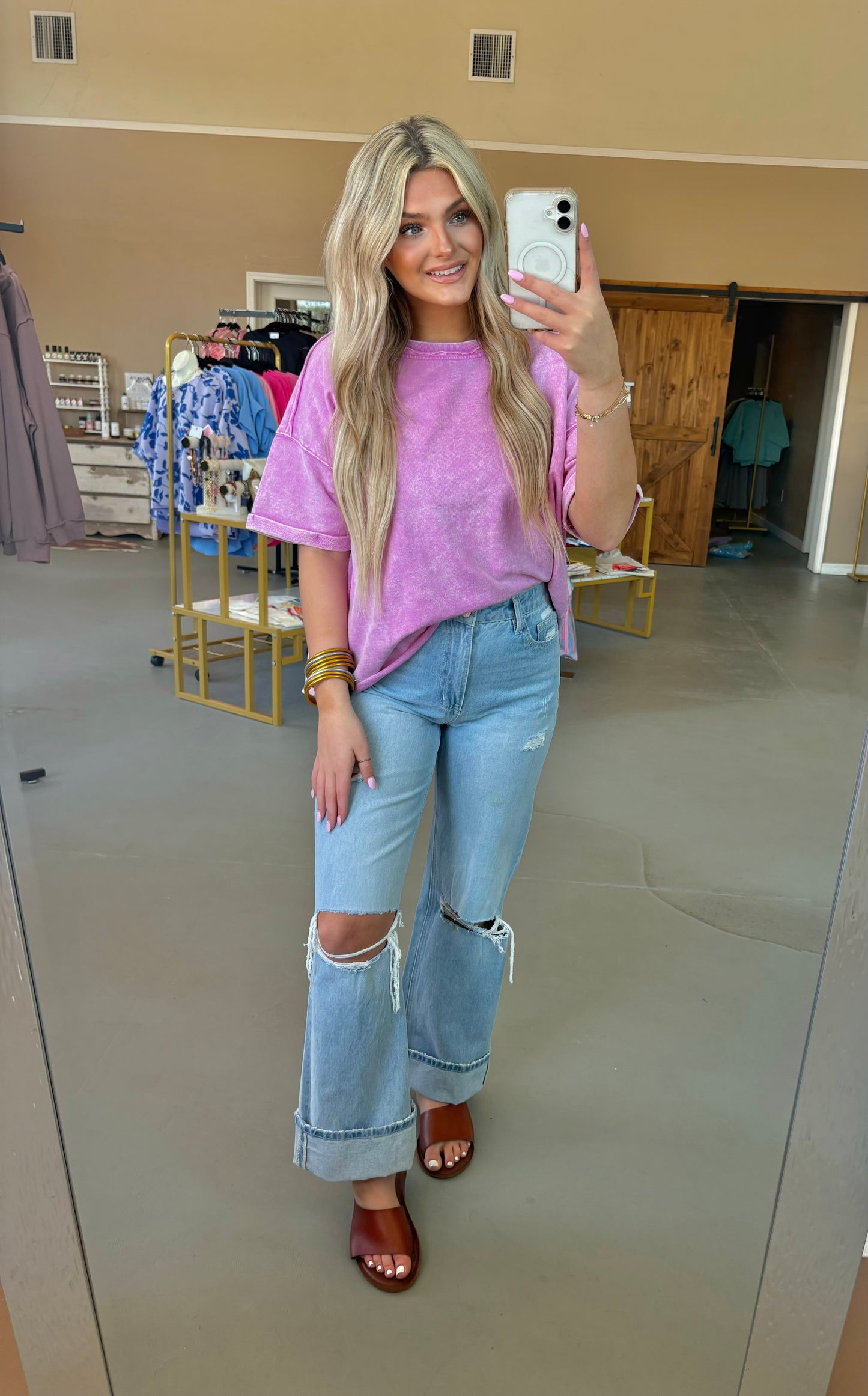 French Terry Tee - Bright Mauve