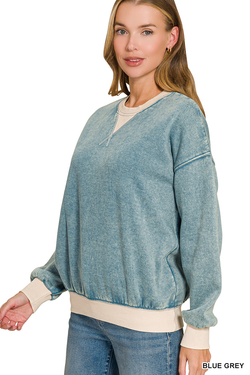 Two Tone Sweatshirt-Blue/Grey