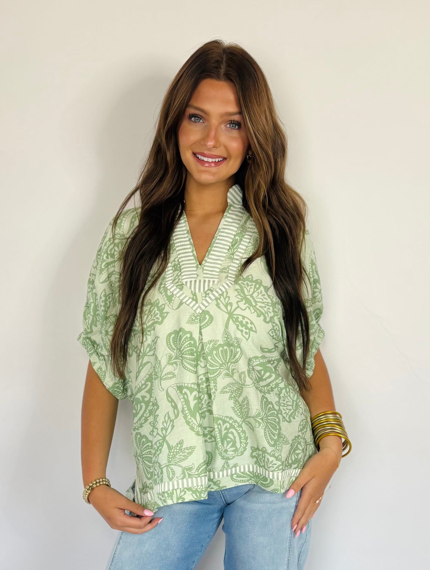 Sage Flowy Blouse