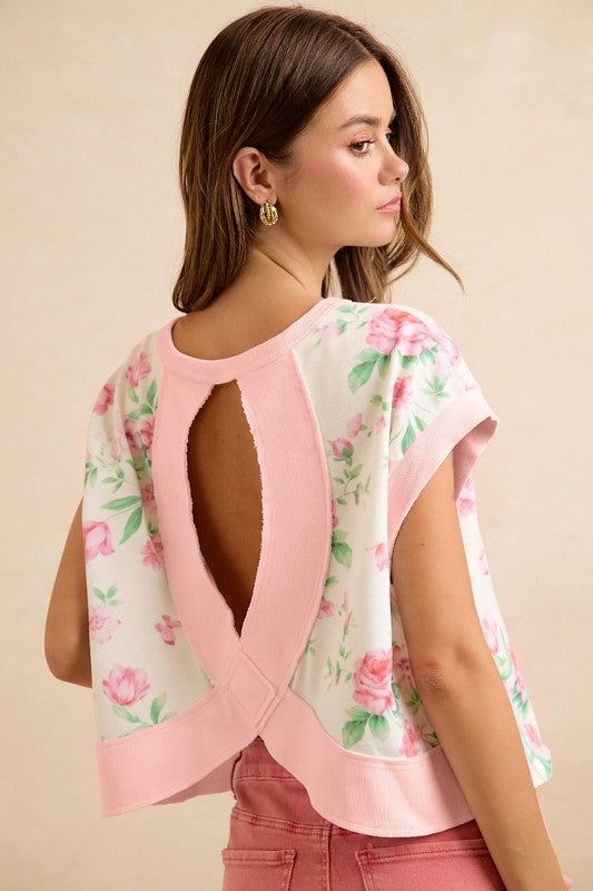 Floral Pink Open Back