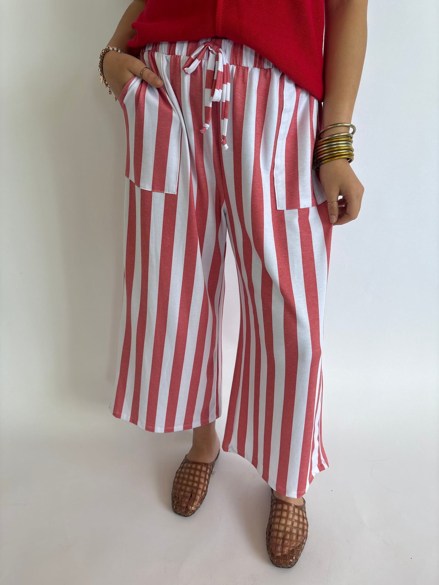 Red/Ivory Stripe Pant