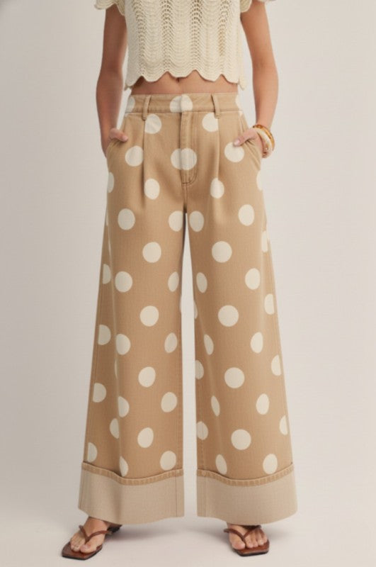 Cuffed Polka Dot Pant