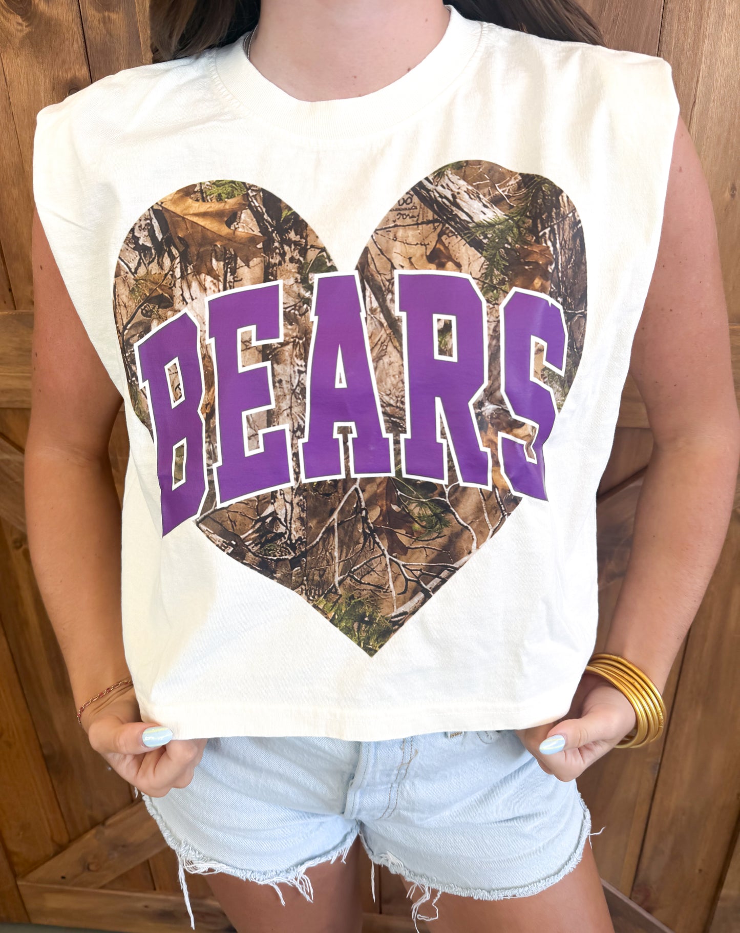 Bears Camo Heart Top