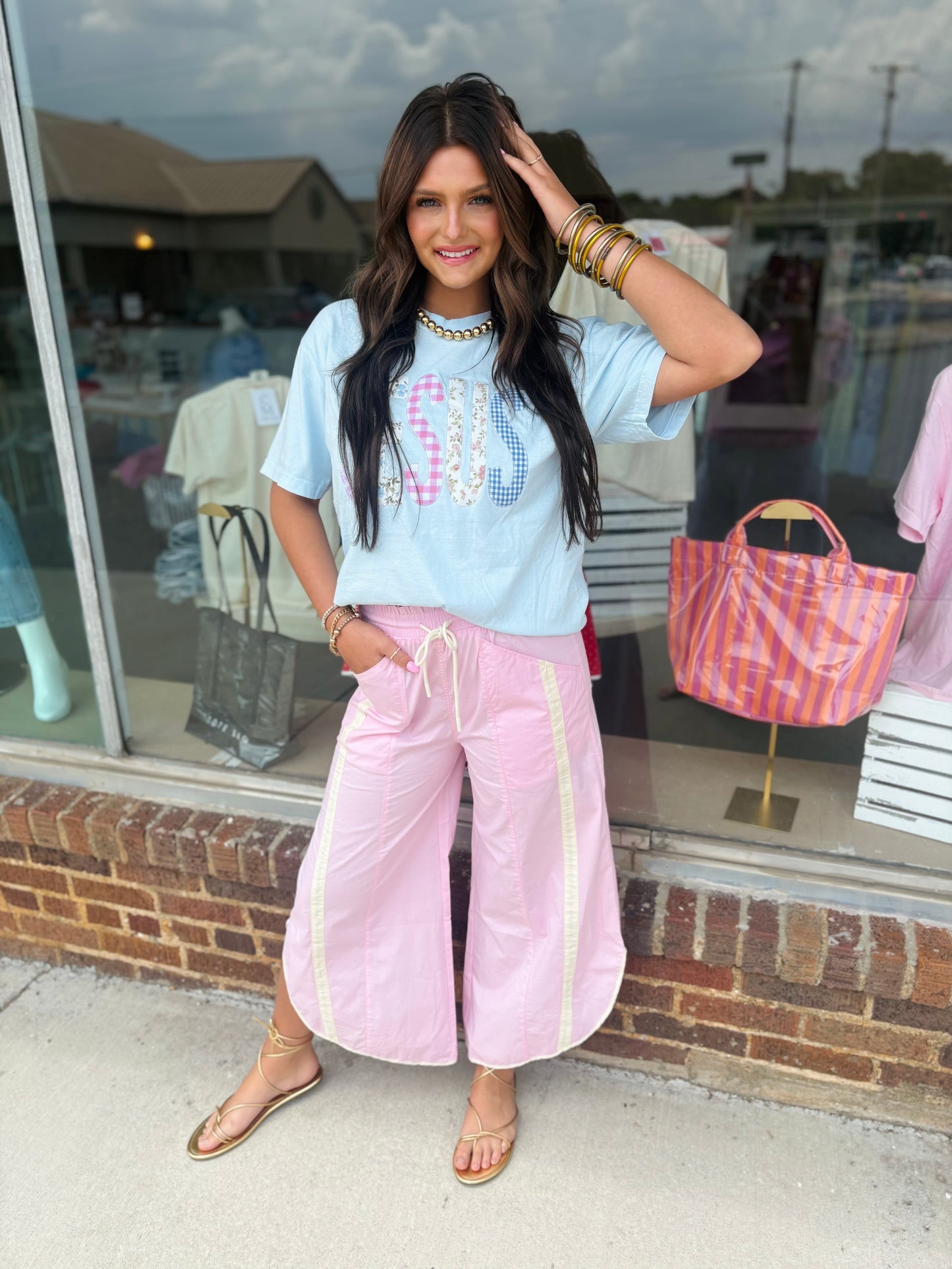 Sporty Pull On Pant-Pink