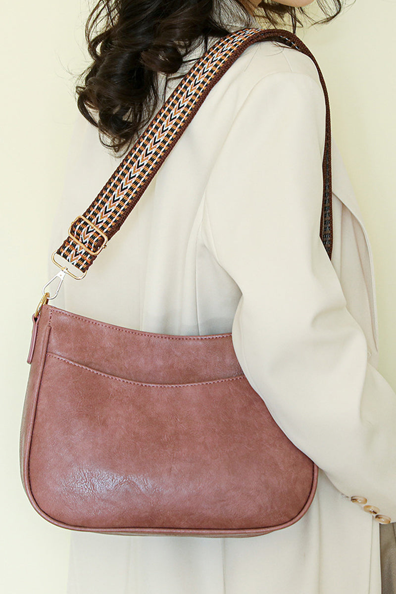 Leather Messenger Bag - Lt Rose