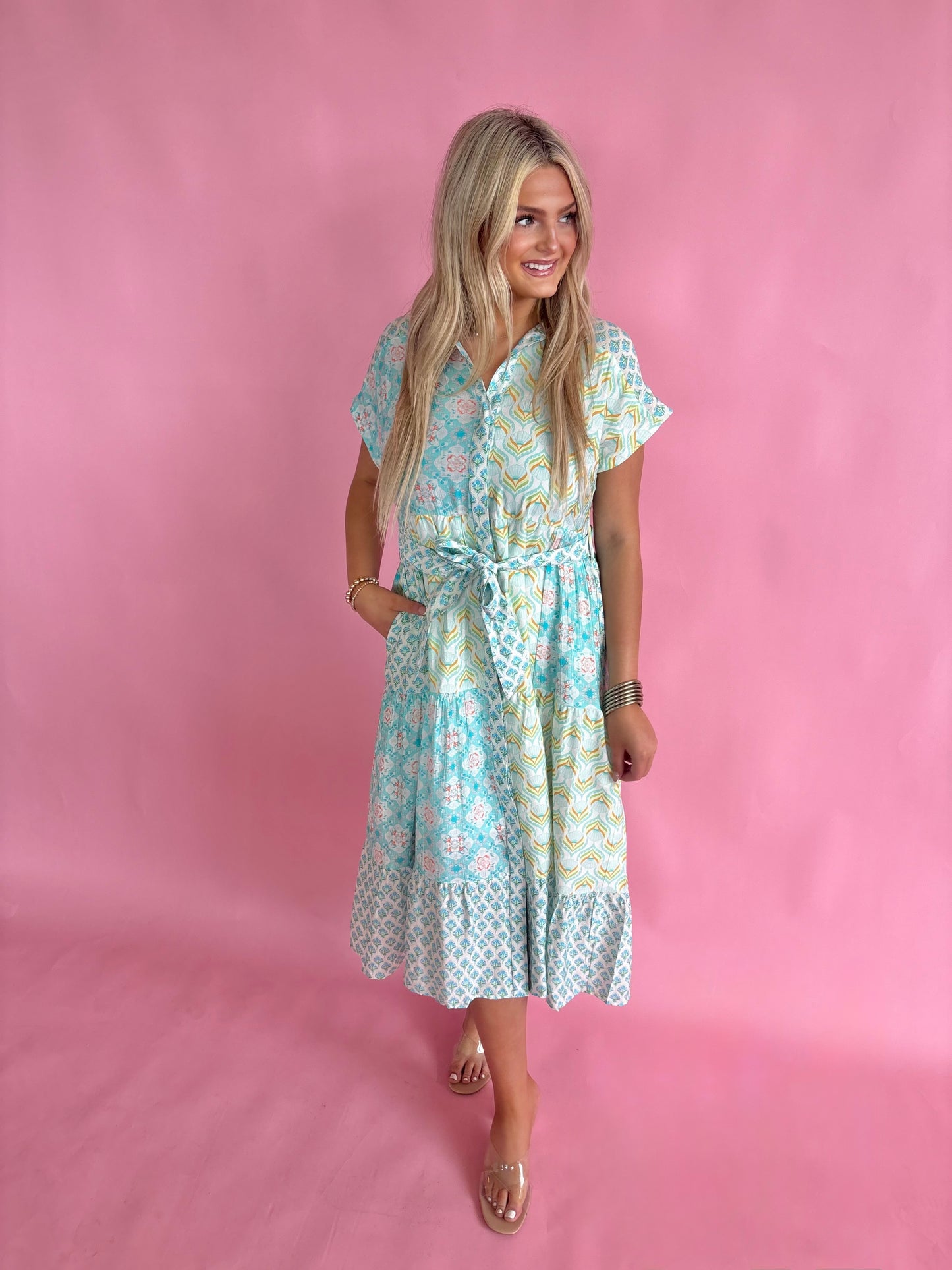 Gigio Tiered Dress(Blue)