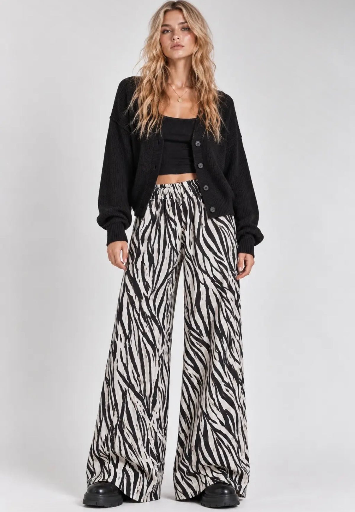 Zebra Wide Leg Pant