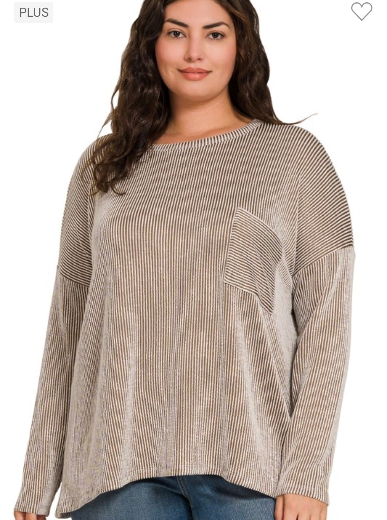 Plus Ribbed Pocket Top