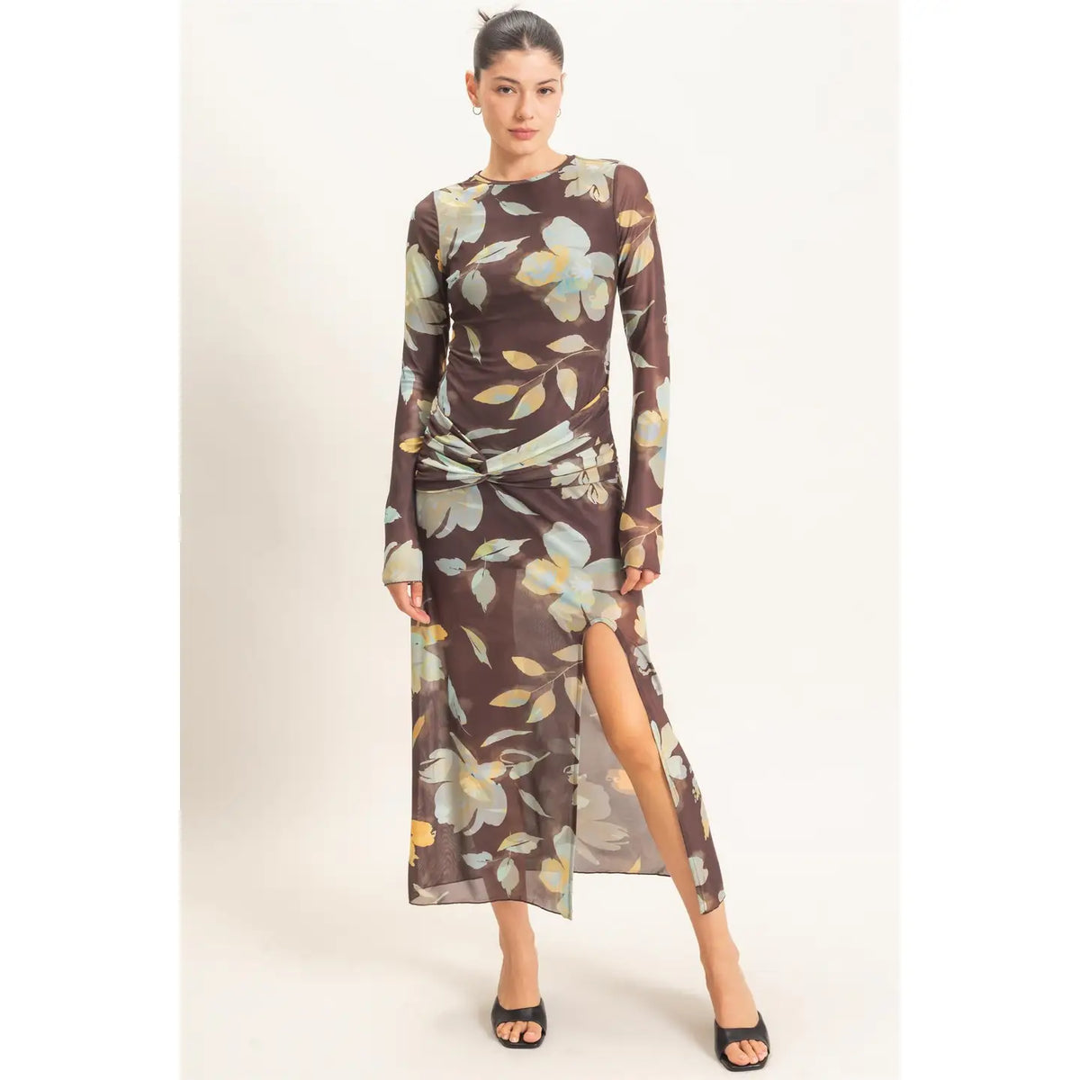 Floral Mesh Knit Dress
