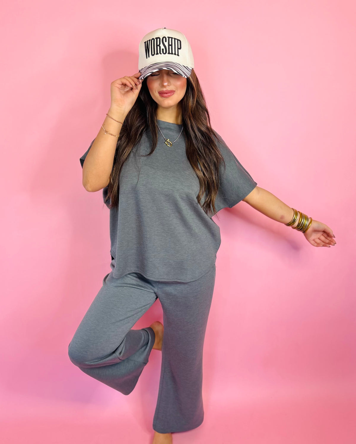 Charcoal Curve Hem Set