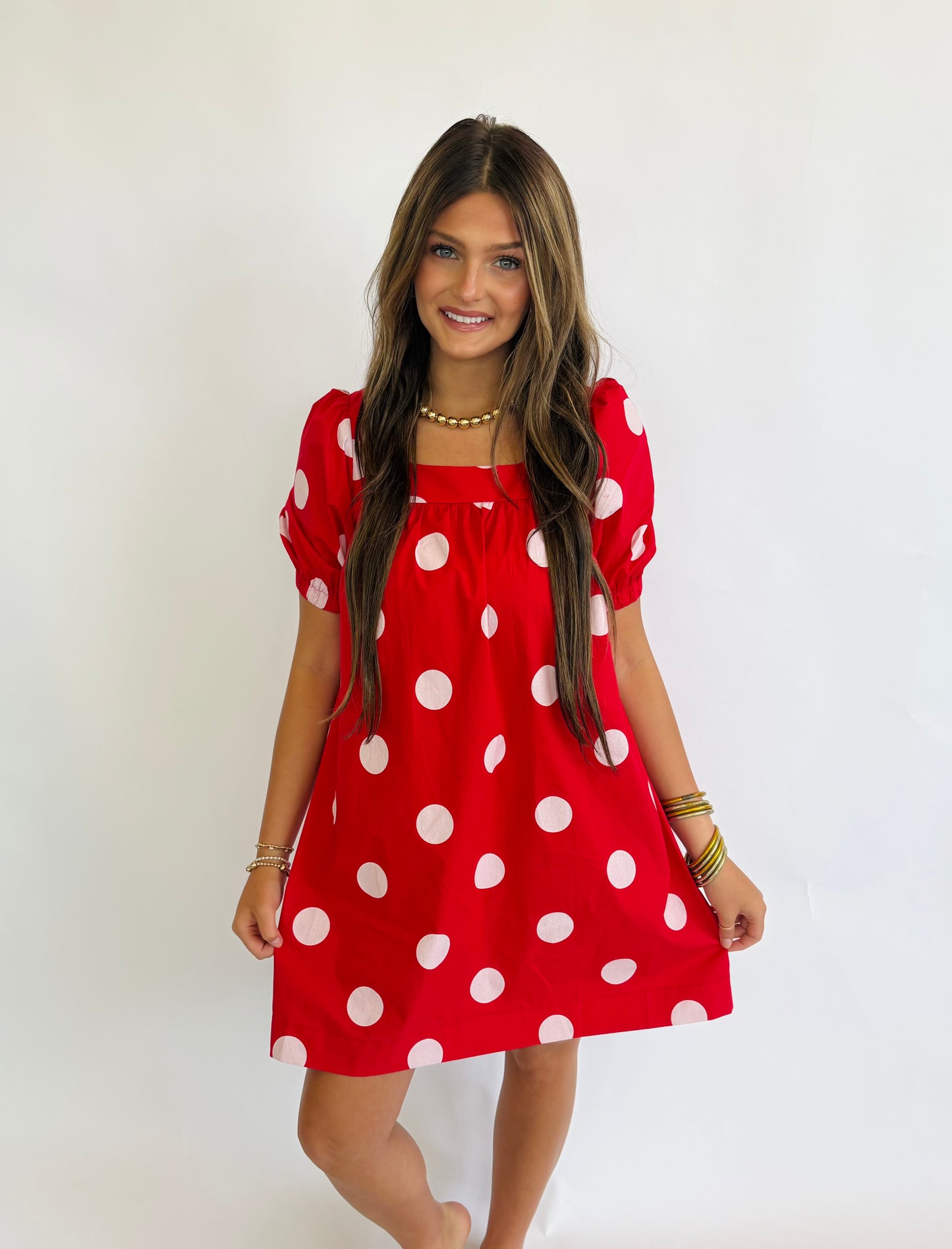 Game Day Red Polka Dot Dress
