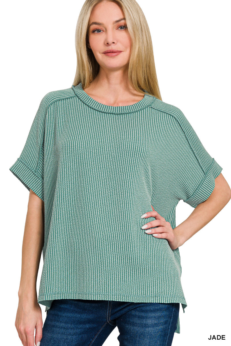 Zenana Rib Top-Jade