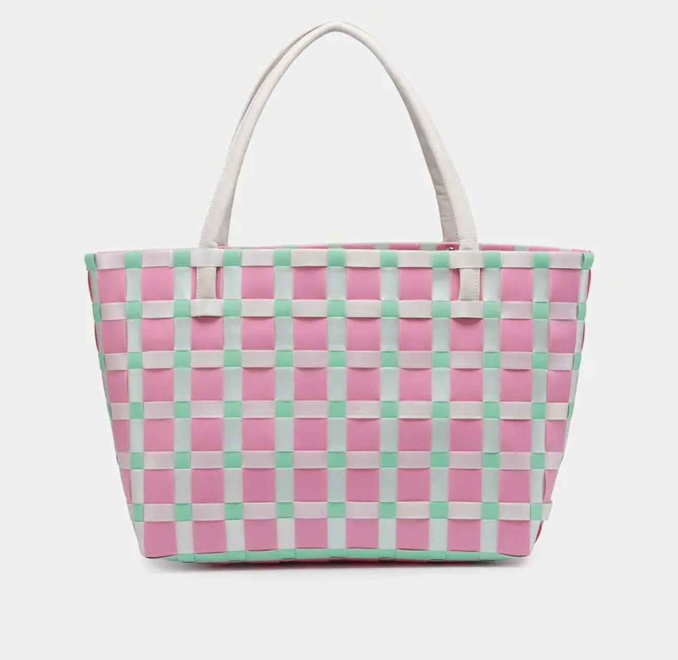 Basket Weave Tote (Pink)