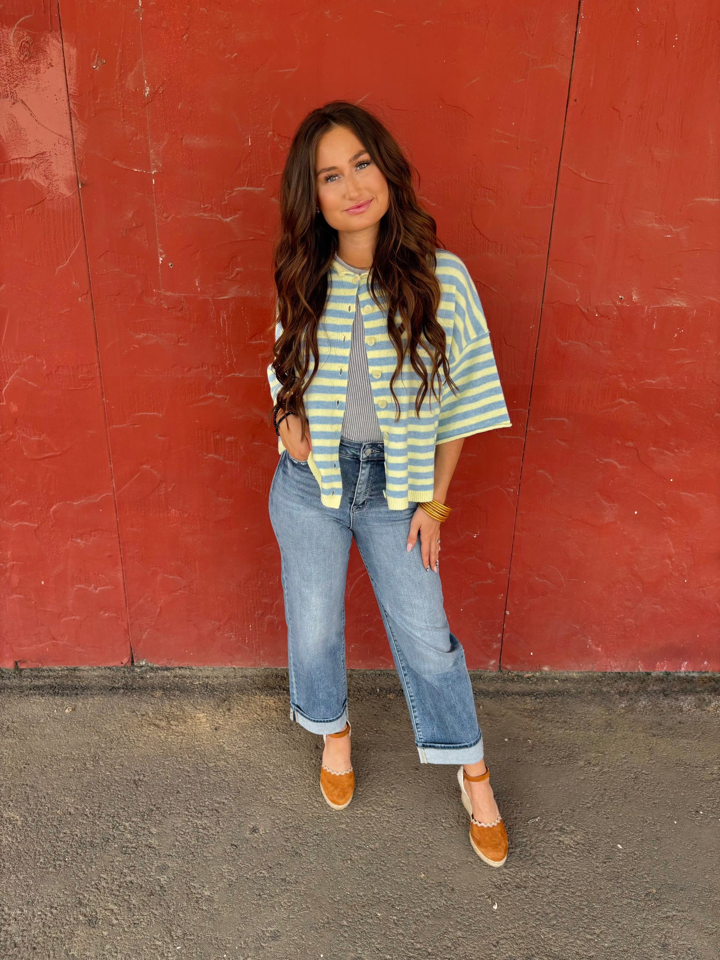 Yellow/Blue Stripe Sweater