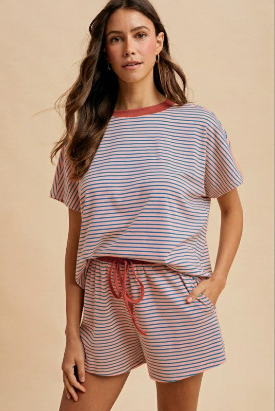 Loose Fit Set-Pink/Rust