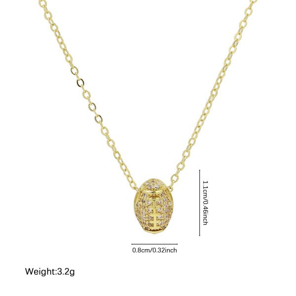 Rhinestone Football Necklace