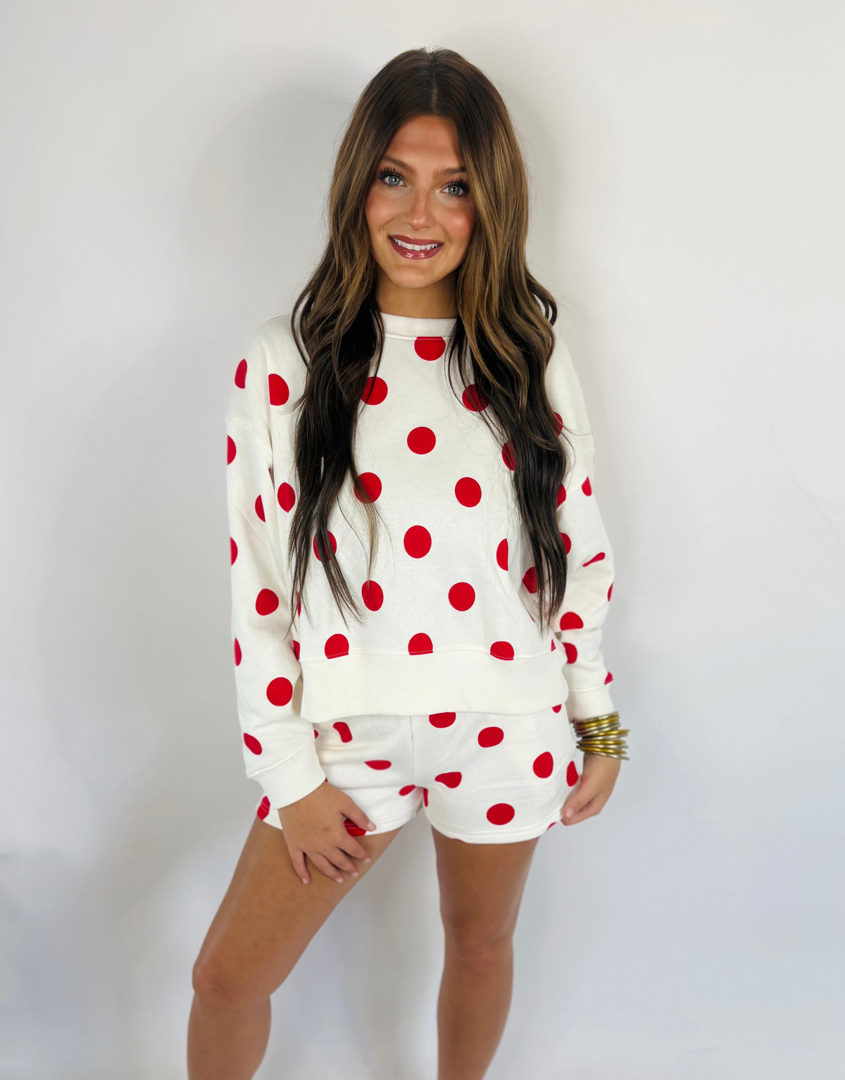 Polka Dot Shorts Set-Red