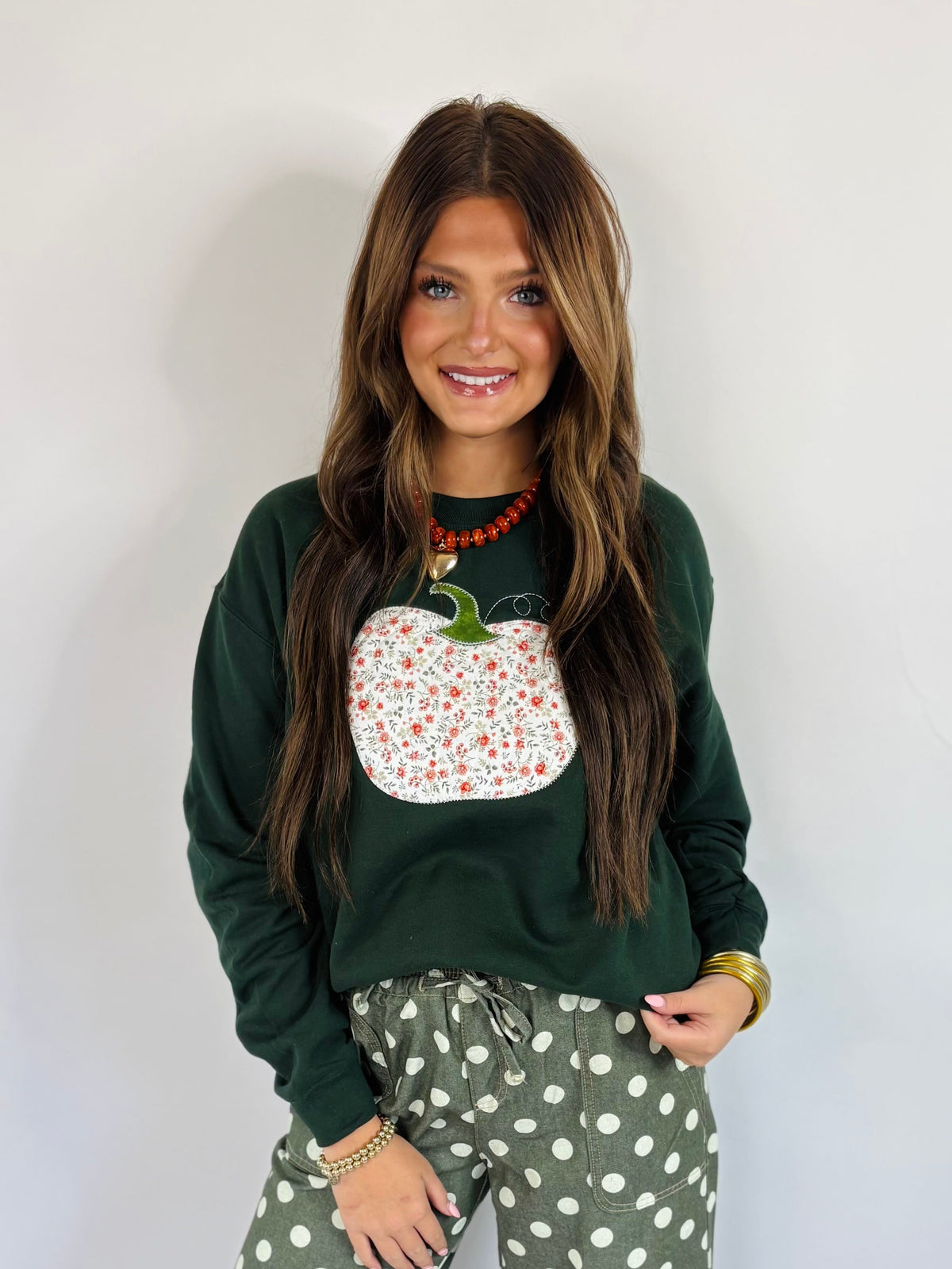 Embroidery Pumpkin Sweatshirt