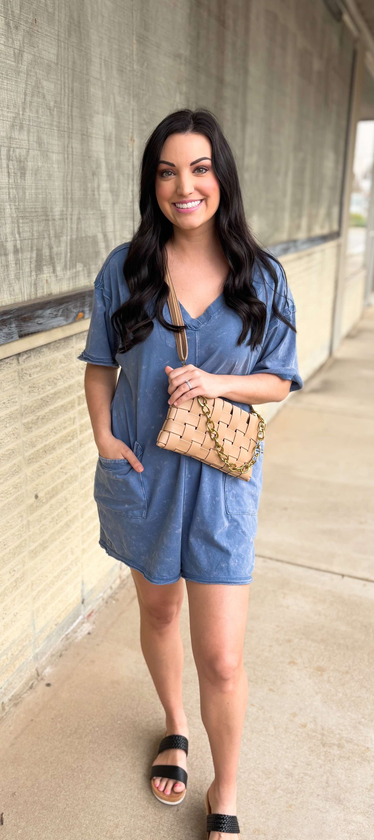 Mineral Washed Knit Romper