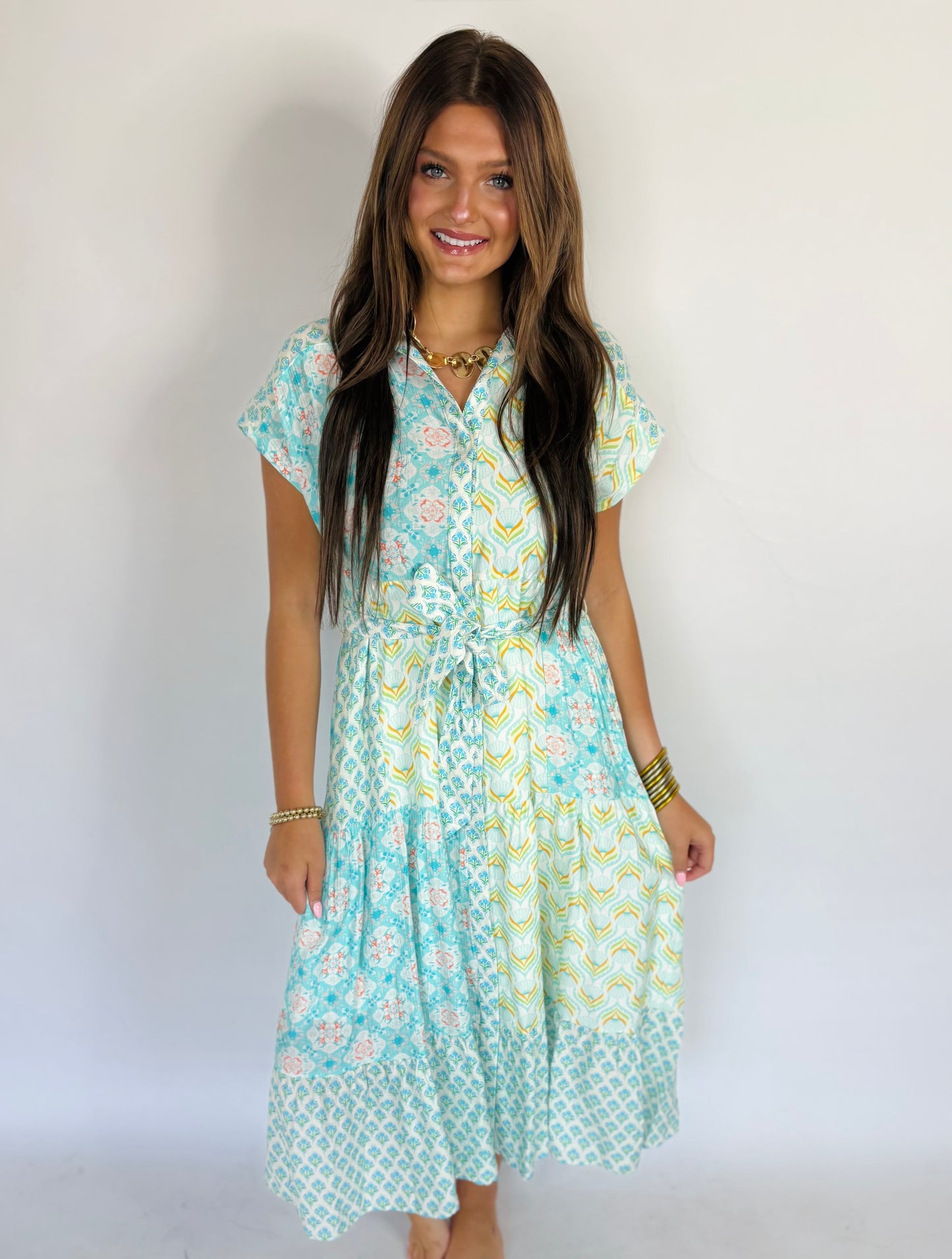 Gigio Tiered Dress(Blue)