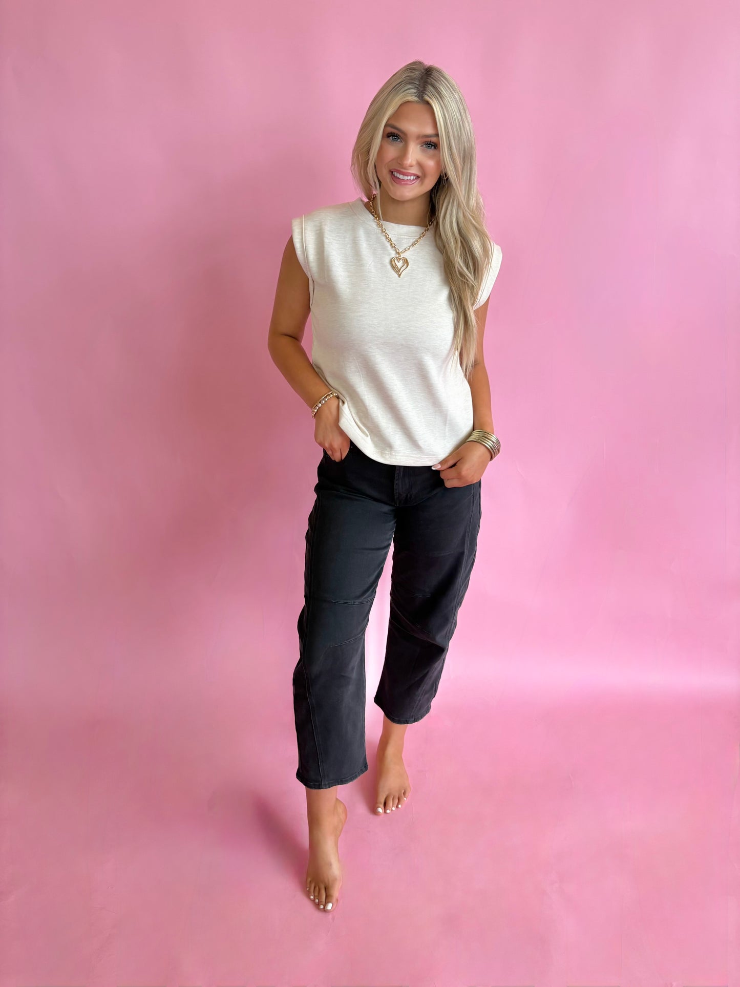 Barrel Leg Jean-Black