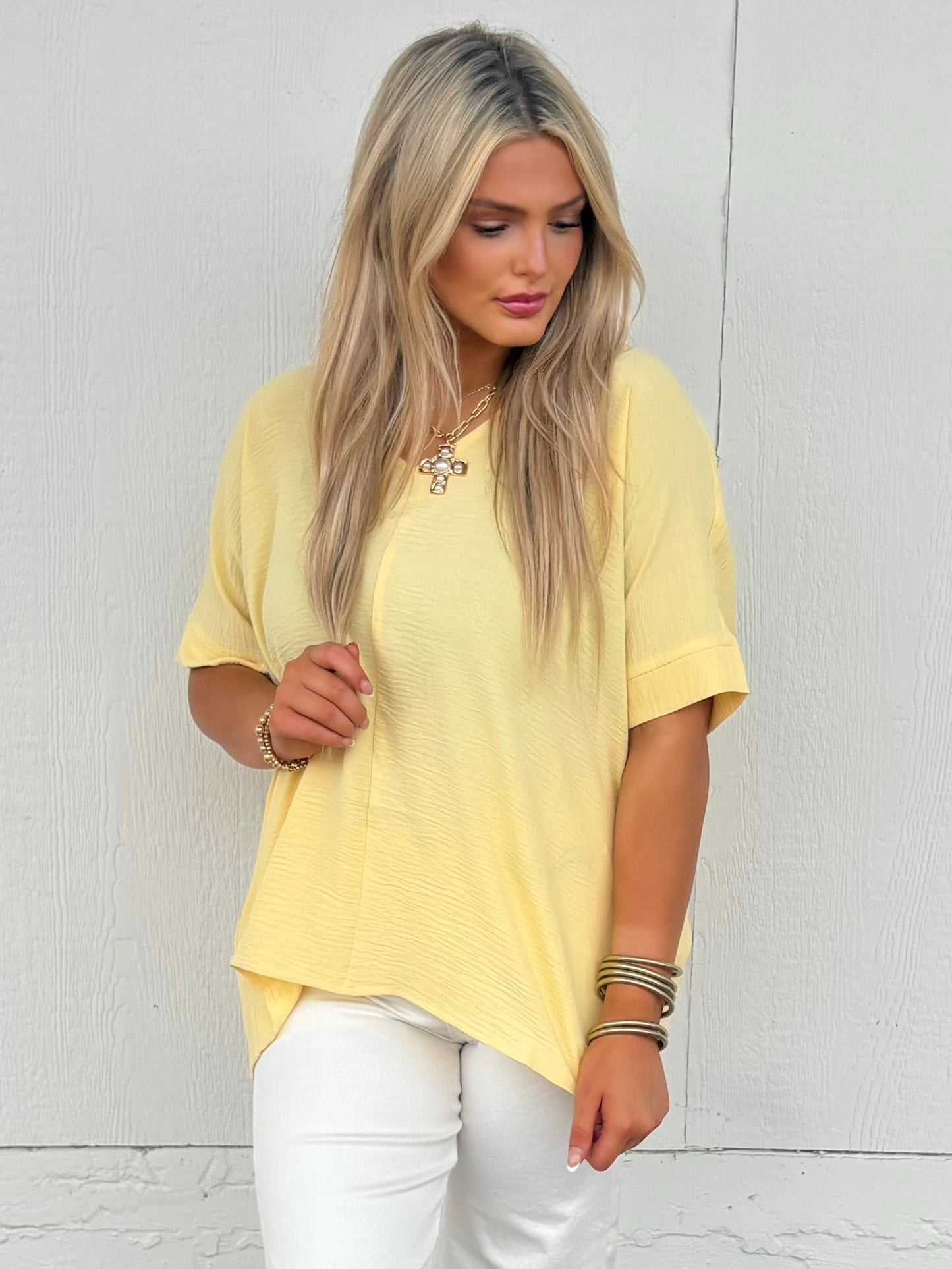 Woven Airflow Top - Butter Yellow