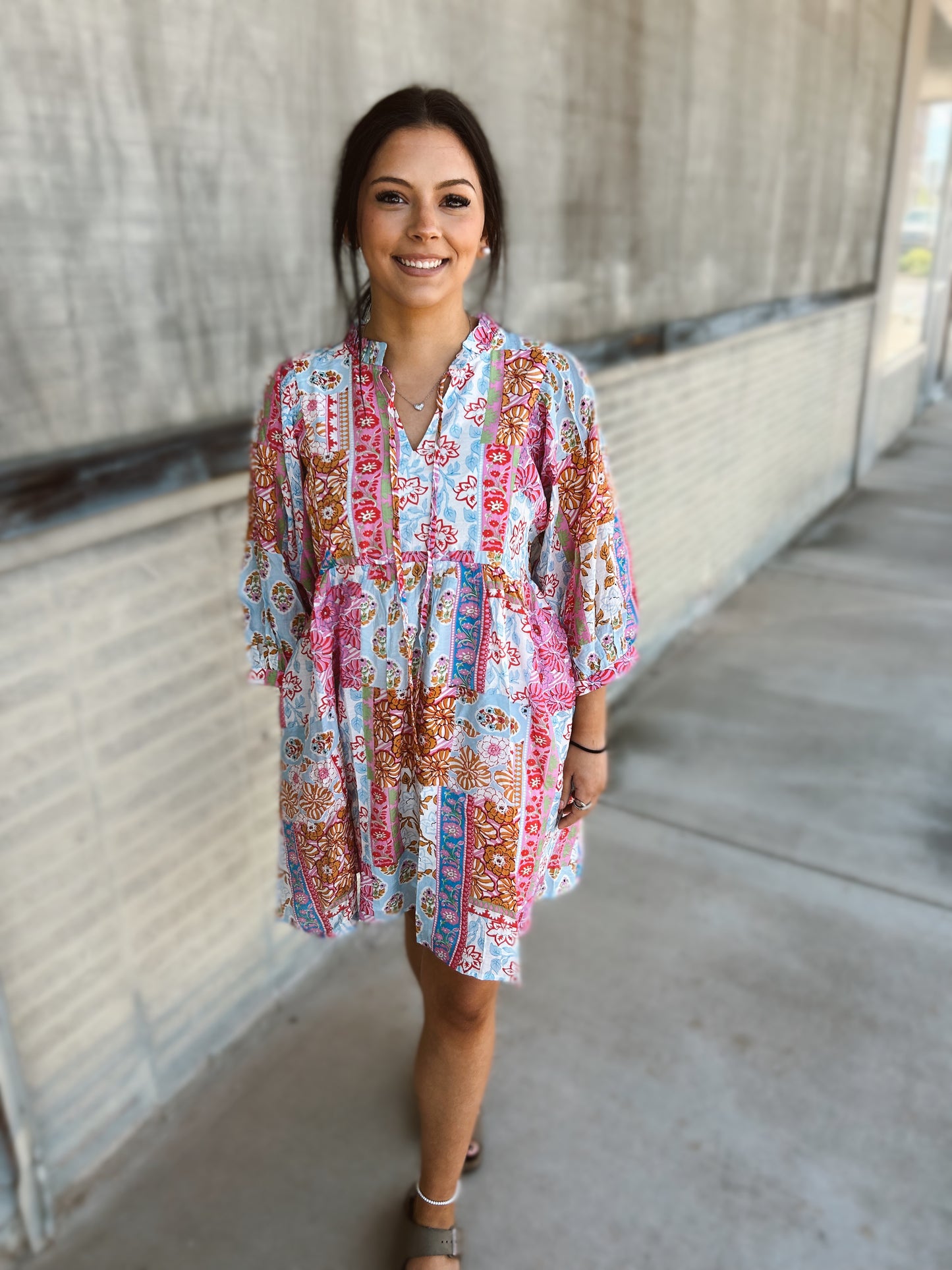 Patchwork pattern dress