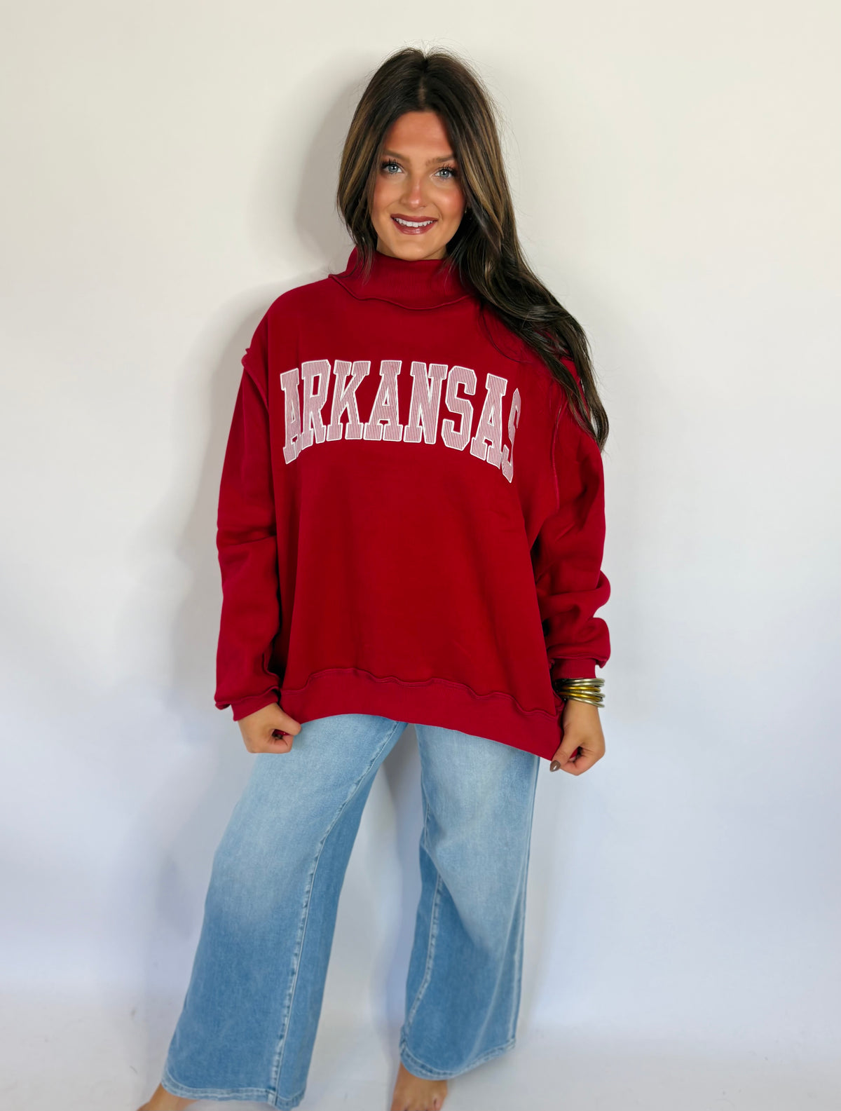 Arkansas Stripe Mockneck