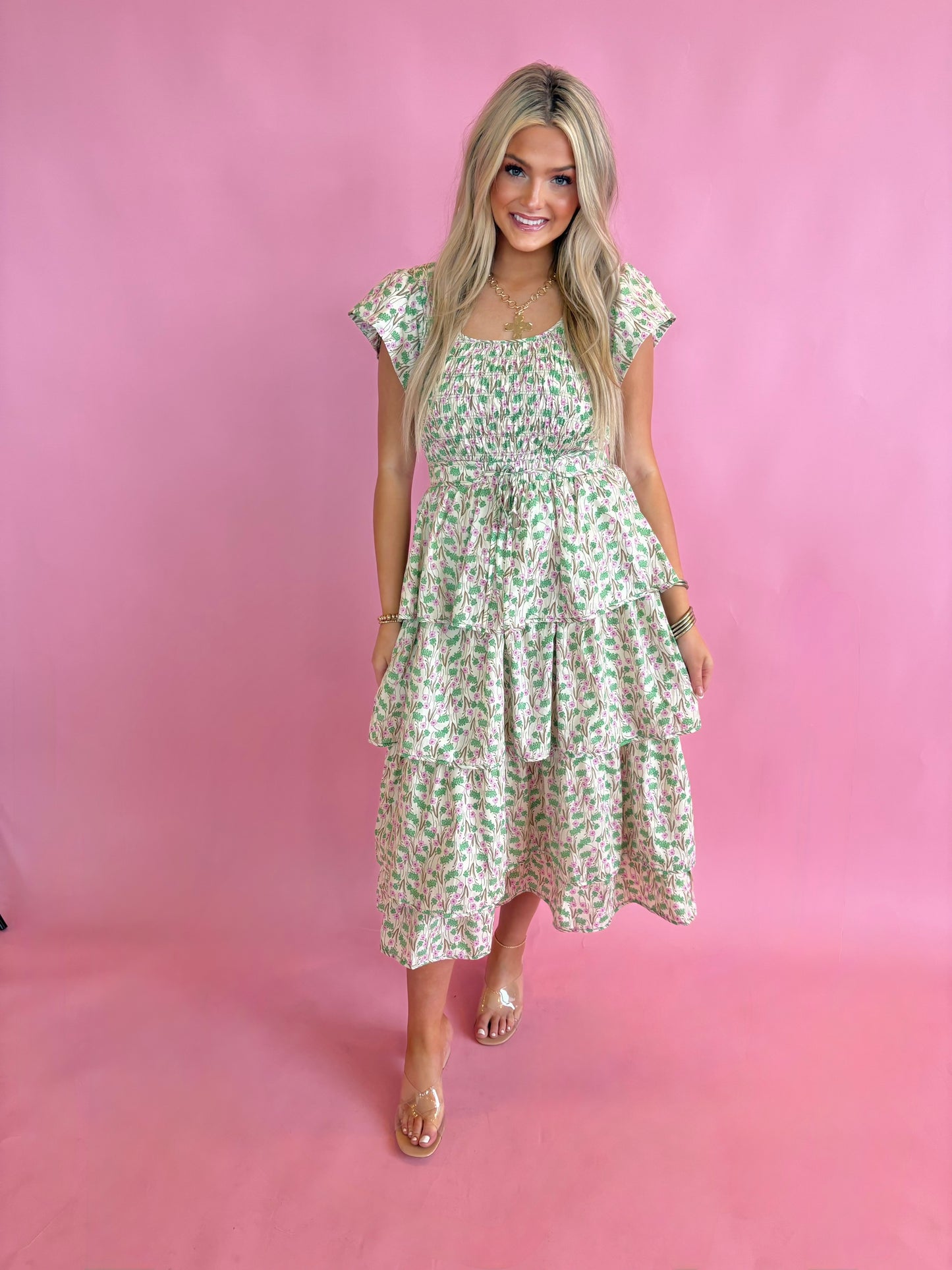 Gigio Floral Tiered Dress