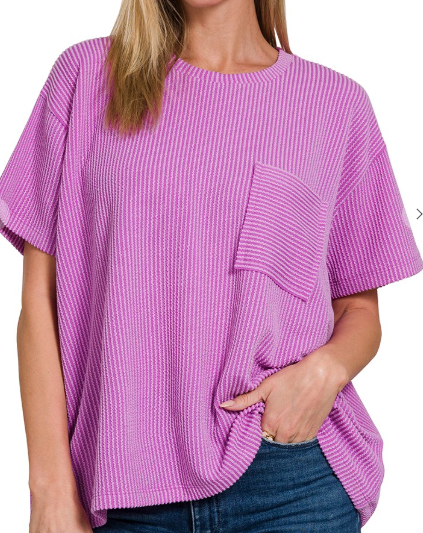 Ribbed Pocket Top