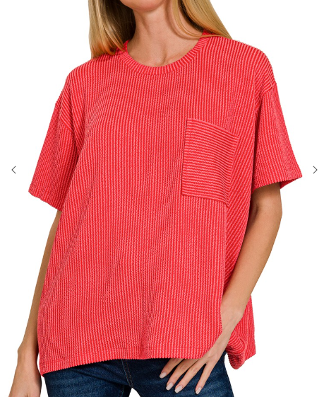 Ribbed Pocket Top