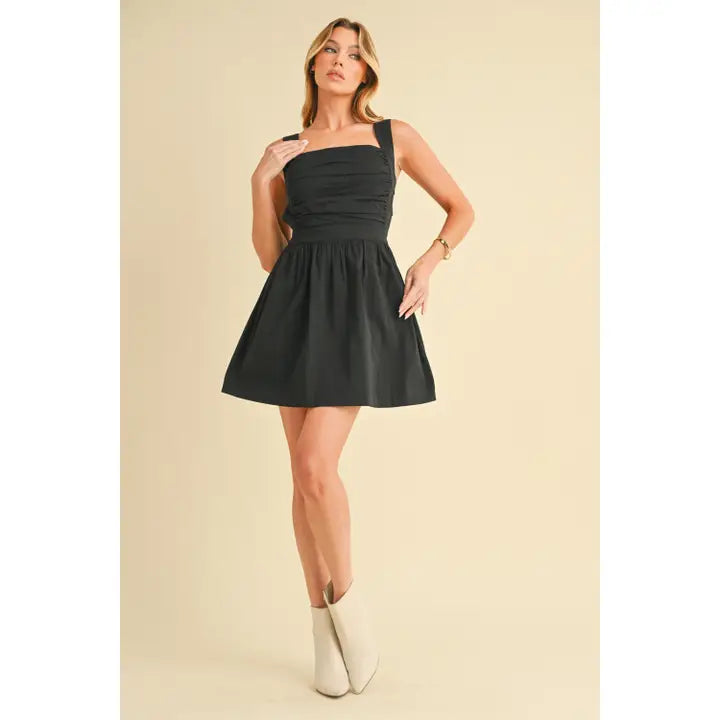 Black Mini Scrunch Dress