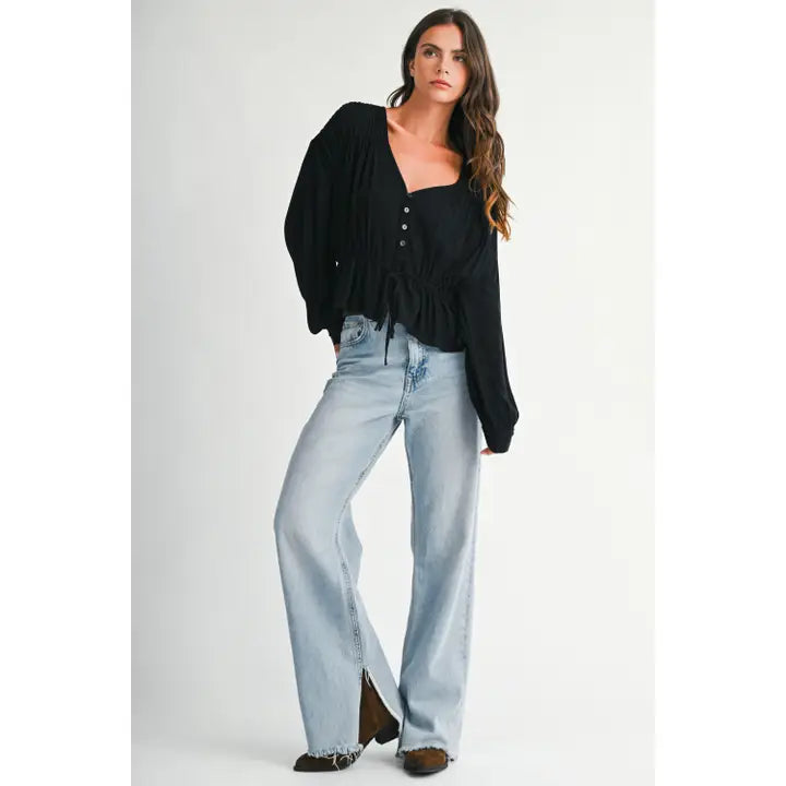 Black Peplum Blouse
