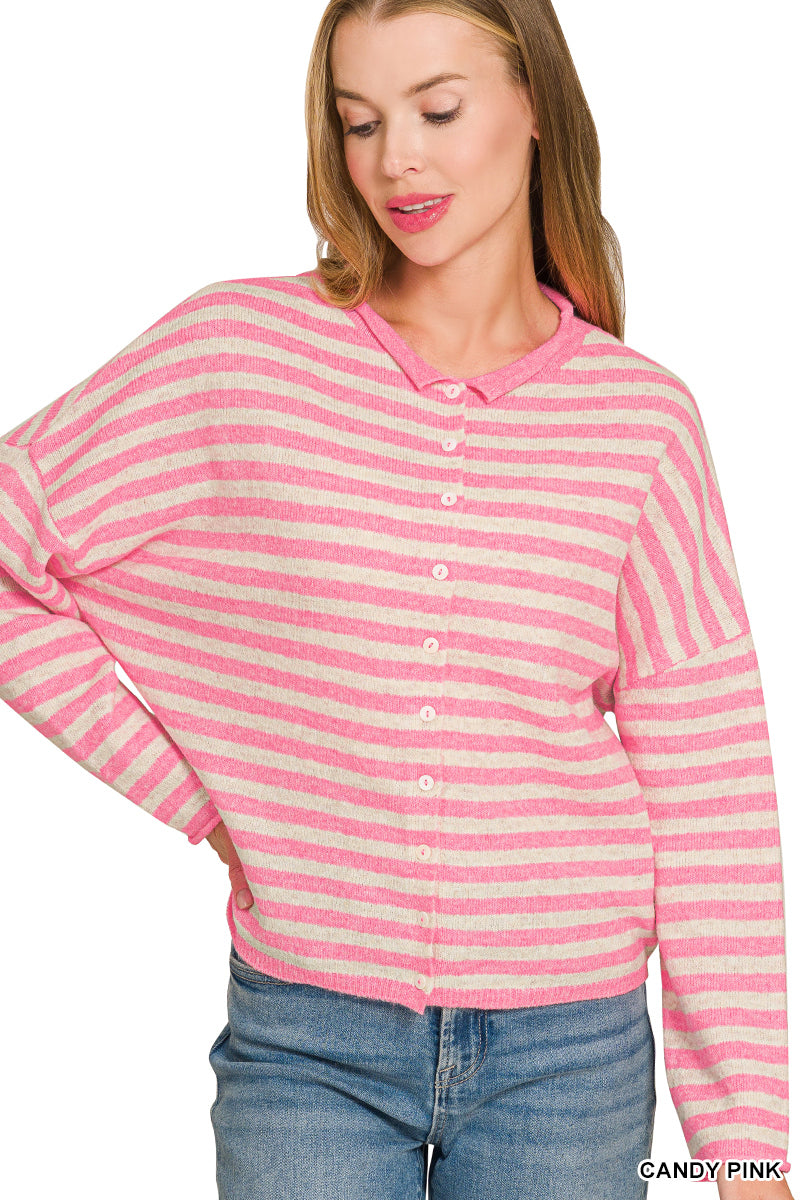 Pink Button Cardigan