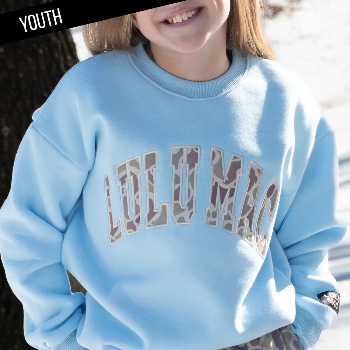 Youth Blue Camo Sweatshirt