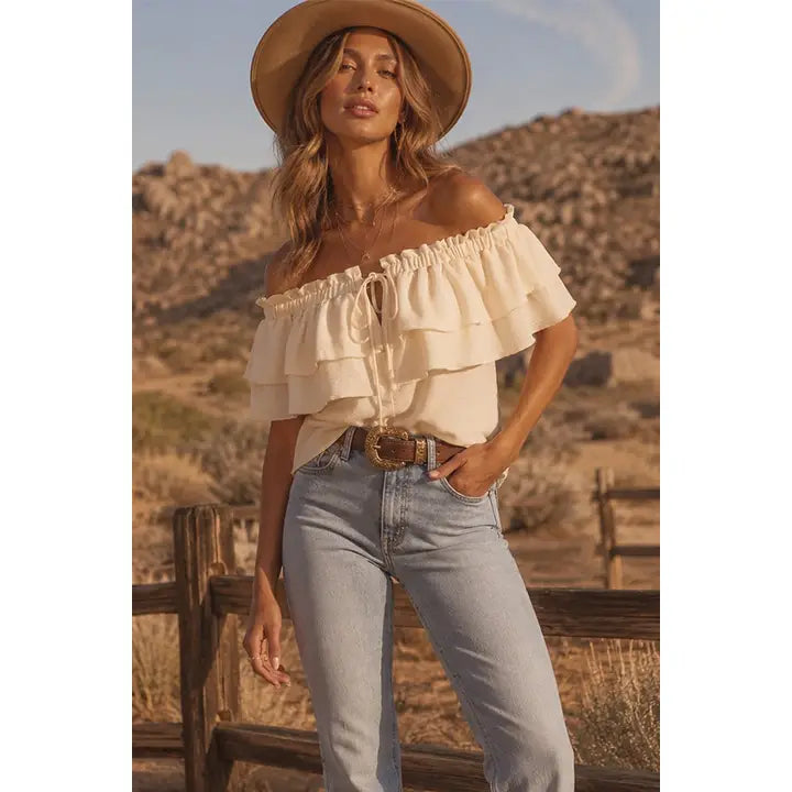 Off Shoulder- Ruffle Top