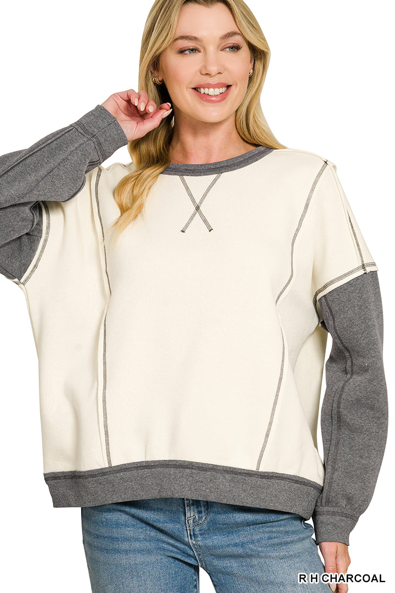 Two Tone Sweater-Grey