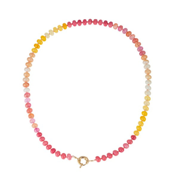 Natural Stone Glass Mixed Necklace