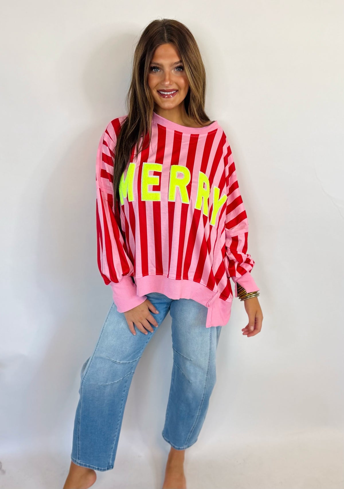 Bibi Merry Neon Stripe Top