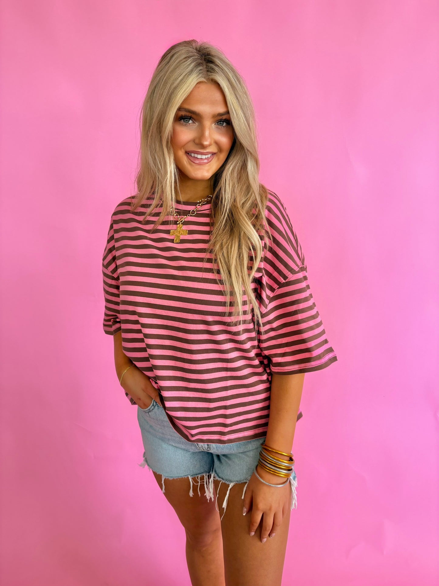 Oversized Boyfriend Tee-Chocolate