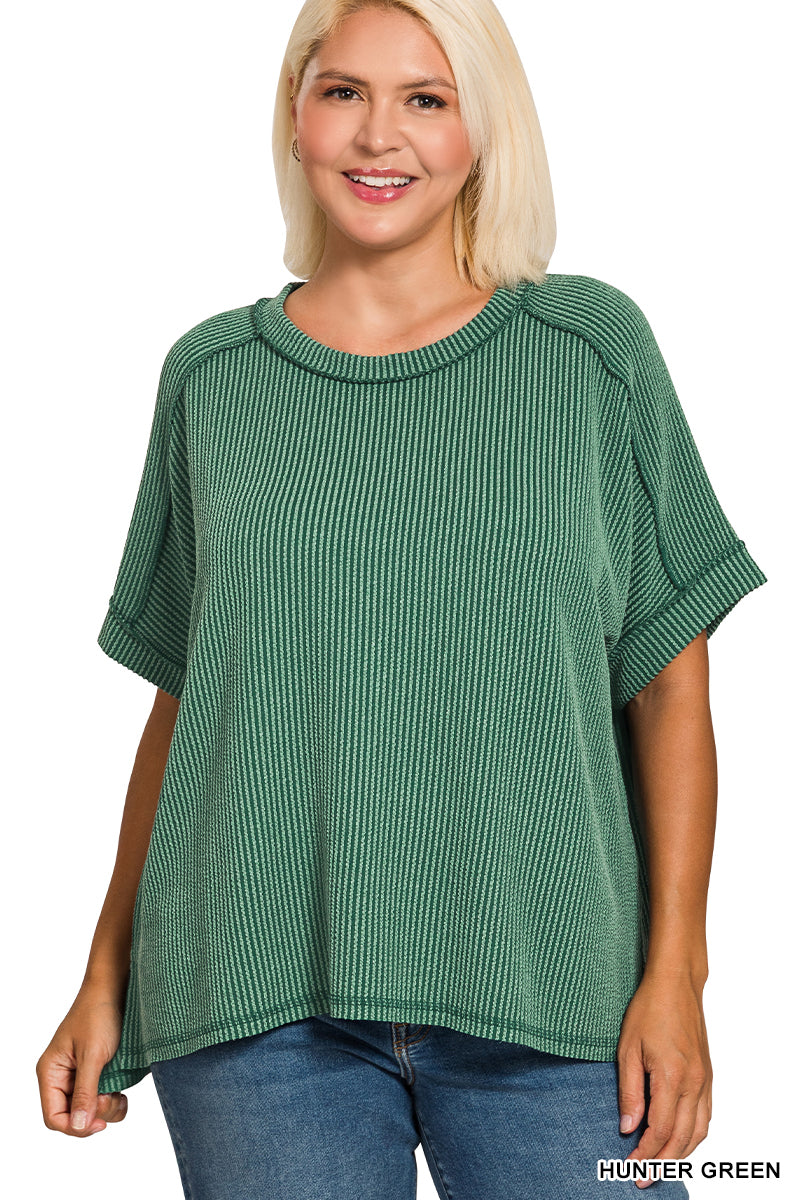 Plus Ribbed Cuff Sleeve - Hunter Green