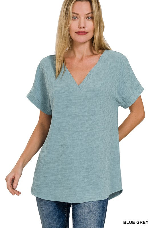 Woven VNeck Top