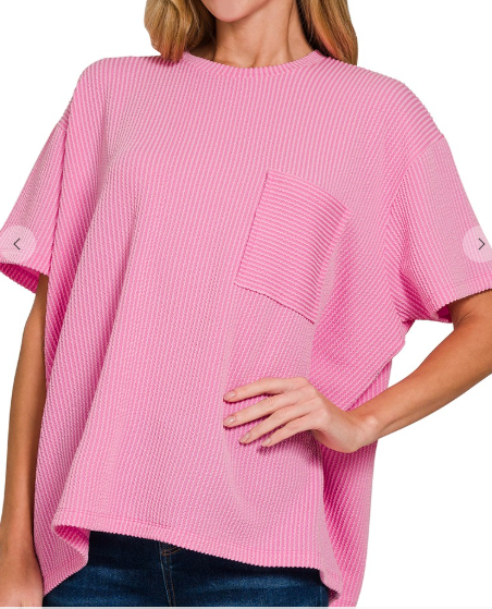 Ribbed Pocket Top