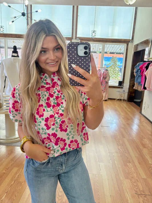 Floral Puff Sleeve