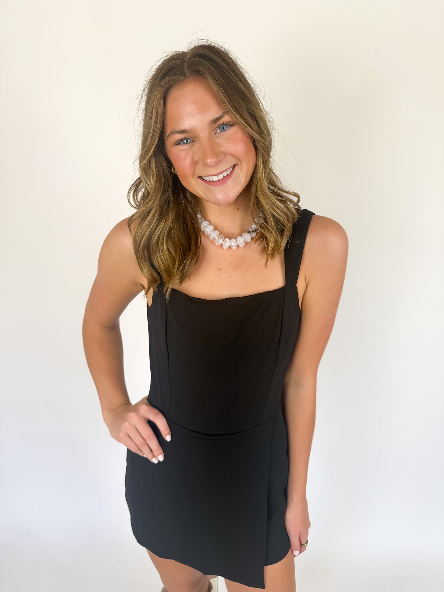 Square Neck Black Romper