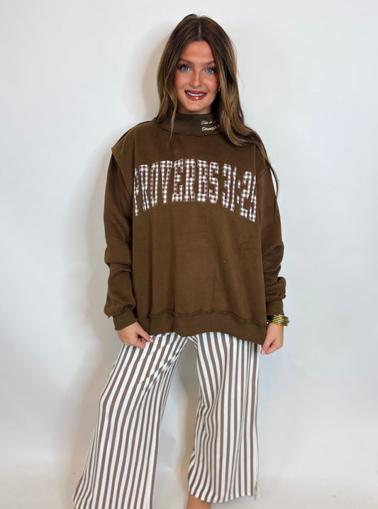 Gingham Proverbs Mock Neck