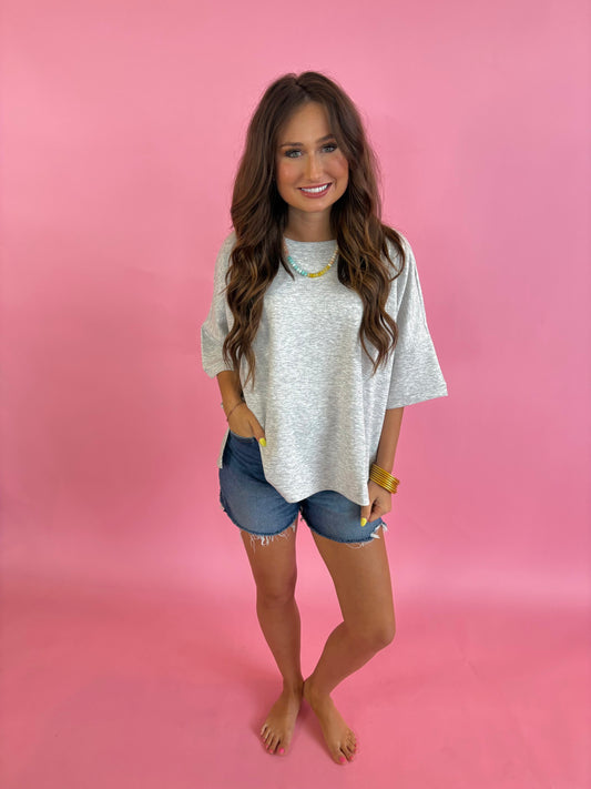 Scuba Side Slit Top - Gray