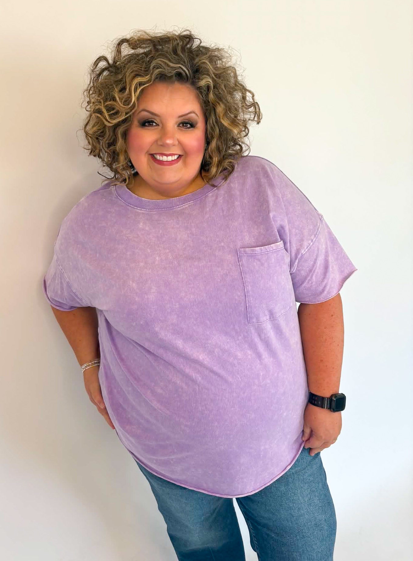 Plus French Terry Top - lavender